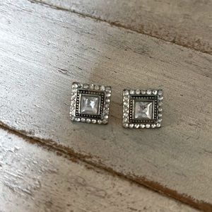 Silver Square studs